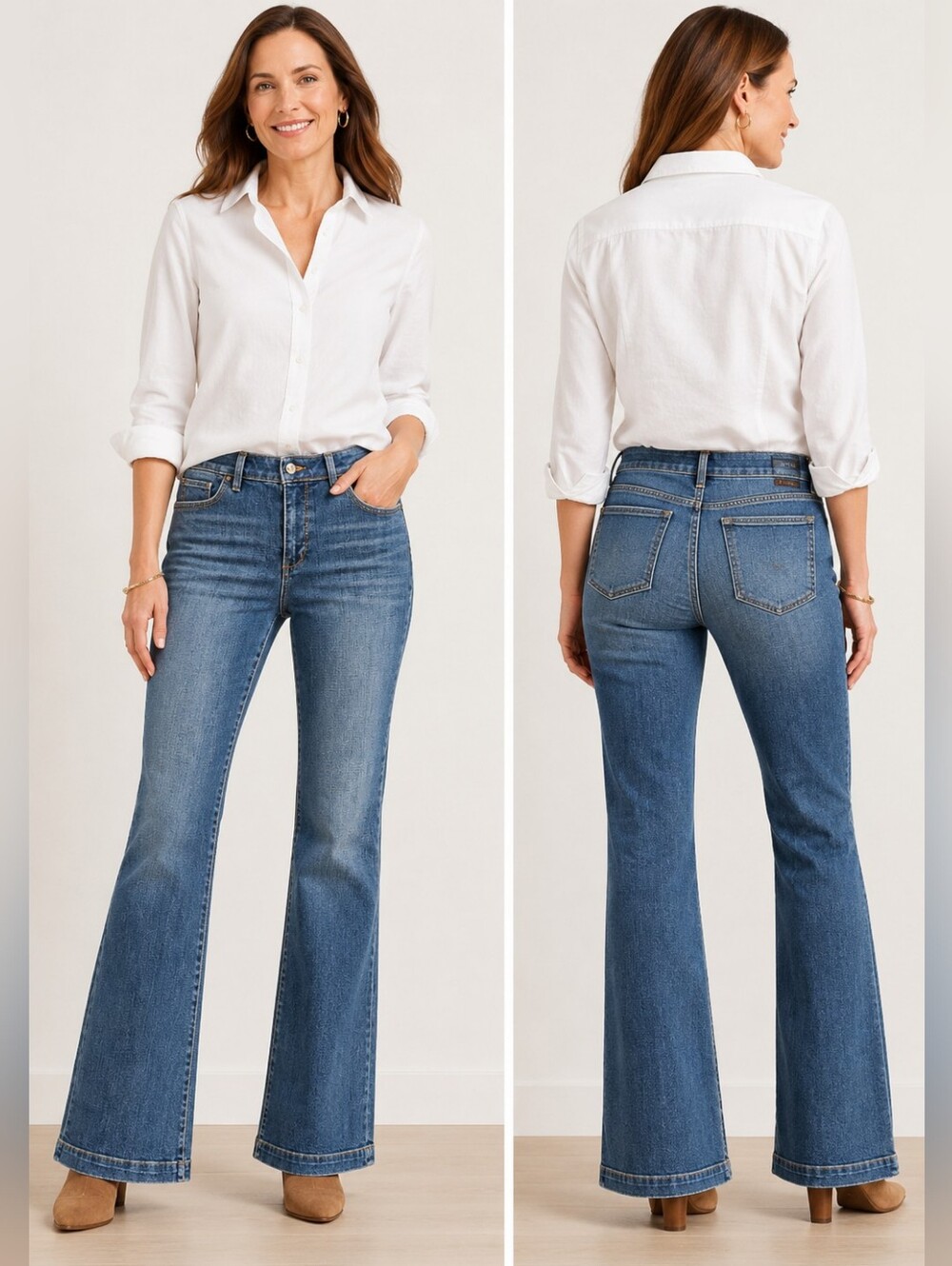 ❤️ TALBOTS FLARE JEANS, MID-RISE, 6 (28)